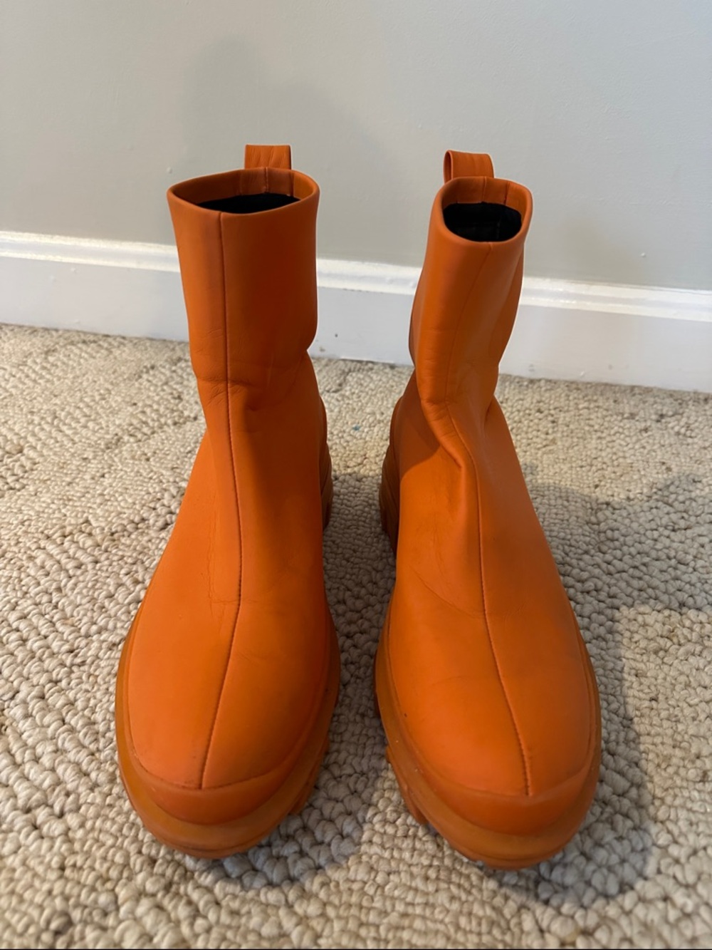 rag & bone orange chunky-sole ankle boots
